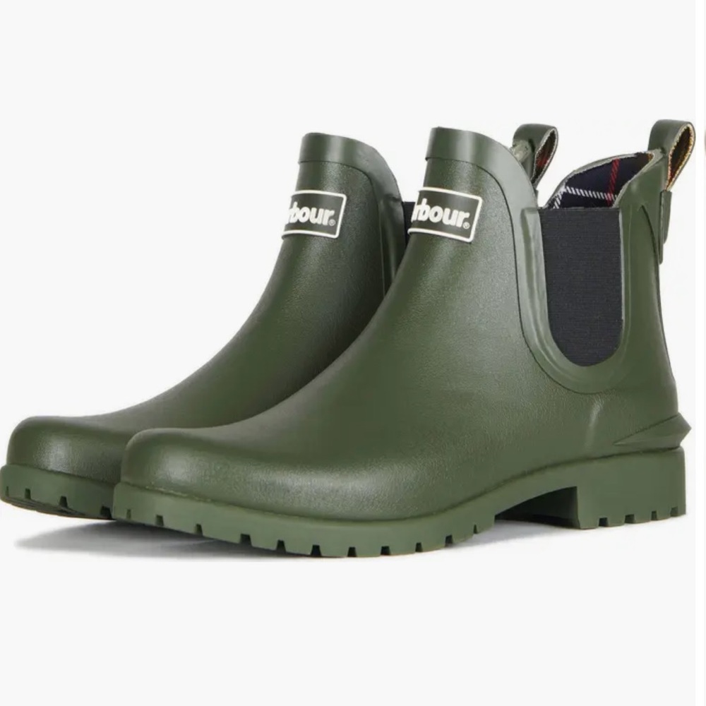Barbour Green Ankle Boots